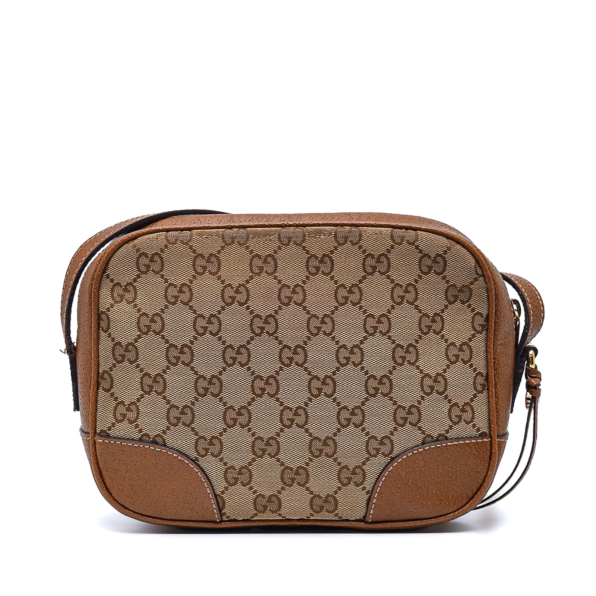 Gucci - GG Supreme Canvas&Brown Leather Bree Crossbody Bag